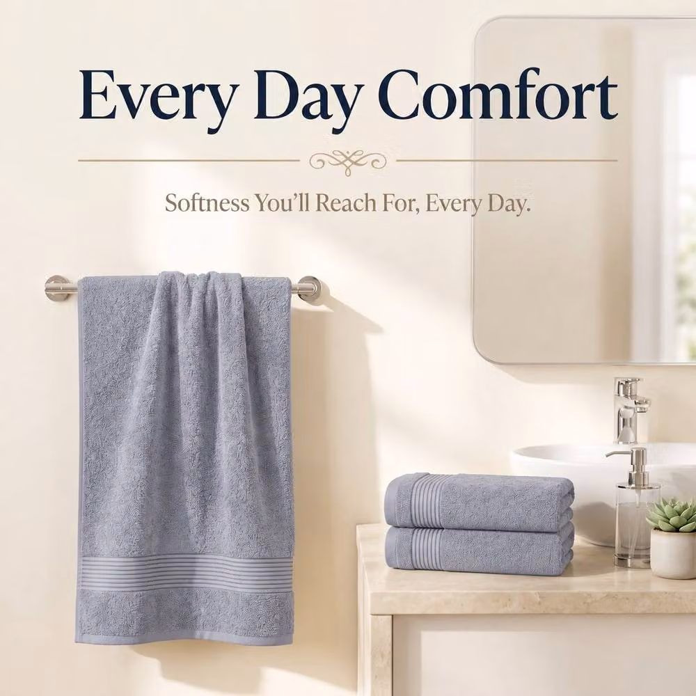 Pamposh Grey Cotton Terry Towel Set of 6 – 4
