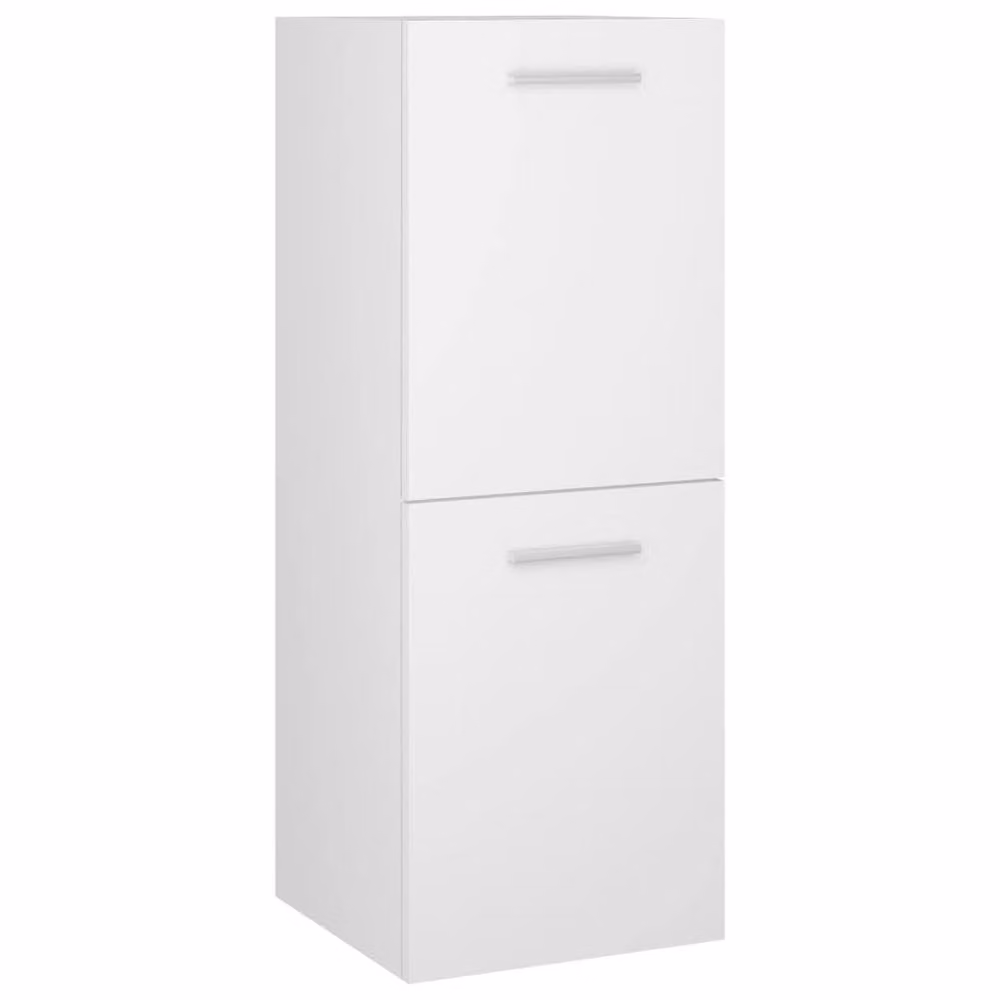Berkfield Home Modern White Matt Bathroom Furniture Set including Vanity Unit, Side Cabinet, Tall Cabinet and Mirror Cabinet