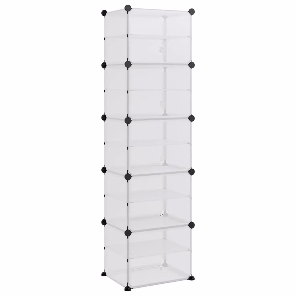 Berkfield Home Transparent Shoe Rack, W: 44 cm, D: 31.5 cm, H: 153.5 cm – 2