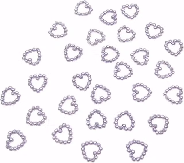 Syntego Pack of 50 Lilac Purple Pearl Heart Shape Double Sided Beads