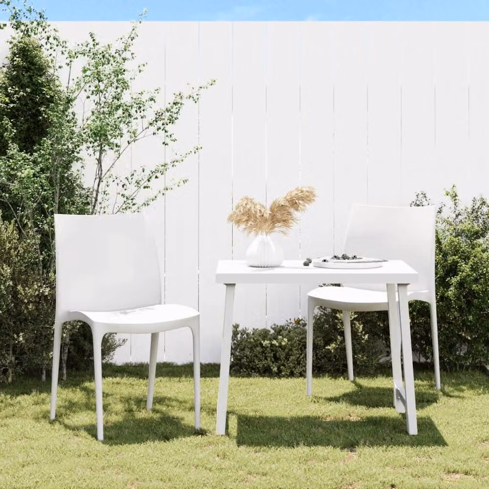 Berkfield Home Beautiful Modern Garden Chairs, 2 Pack, White, W/D/H: 50 x 46 x 80 cm – 2