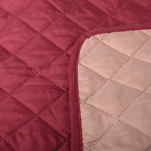 Coopers of Stortford Reversible Quilted Armchair Cover in Brown – 3