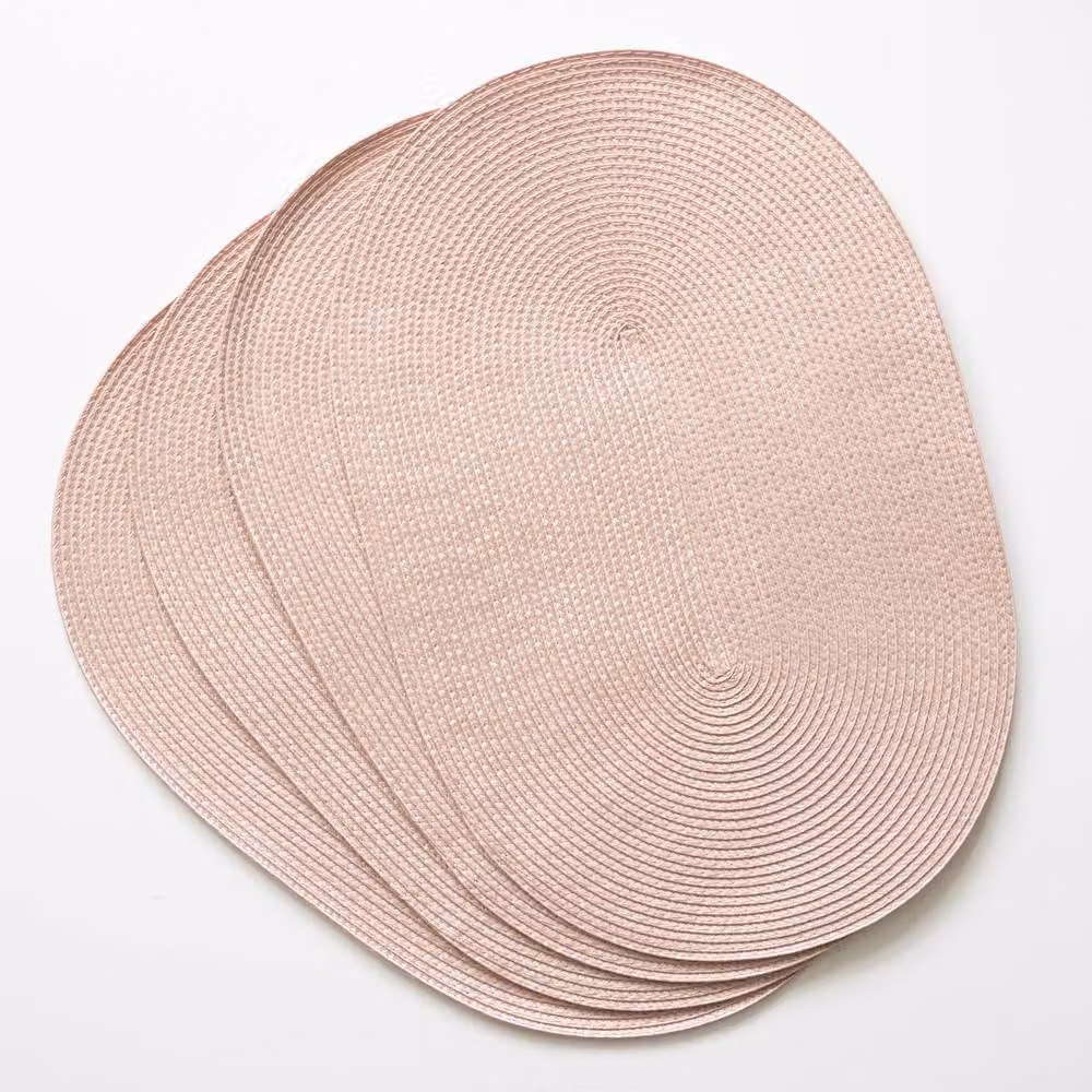 D-C-Fix Wipe Clean Woven Oval Placemats in Blush Pink, 4 Pack – 2