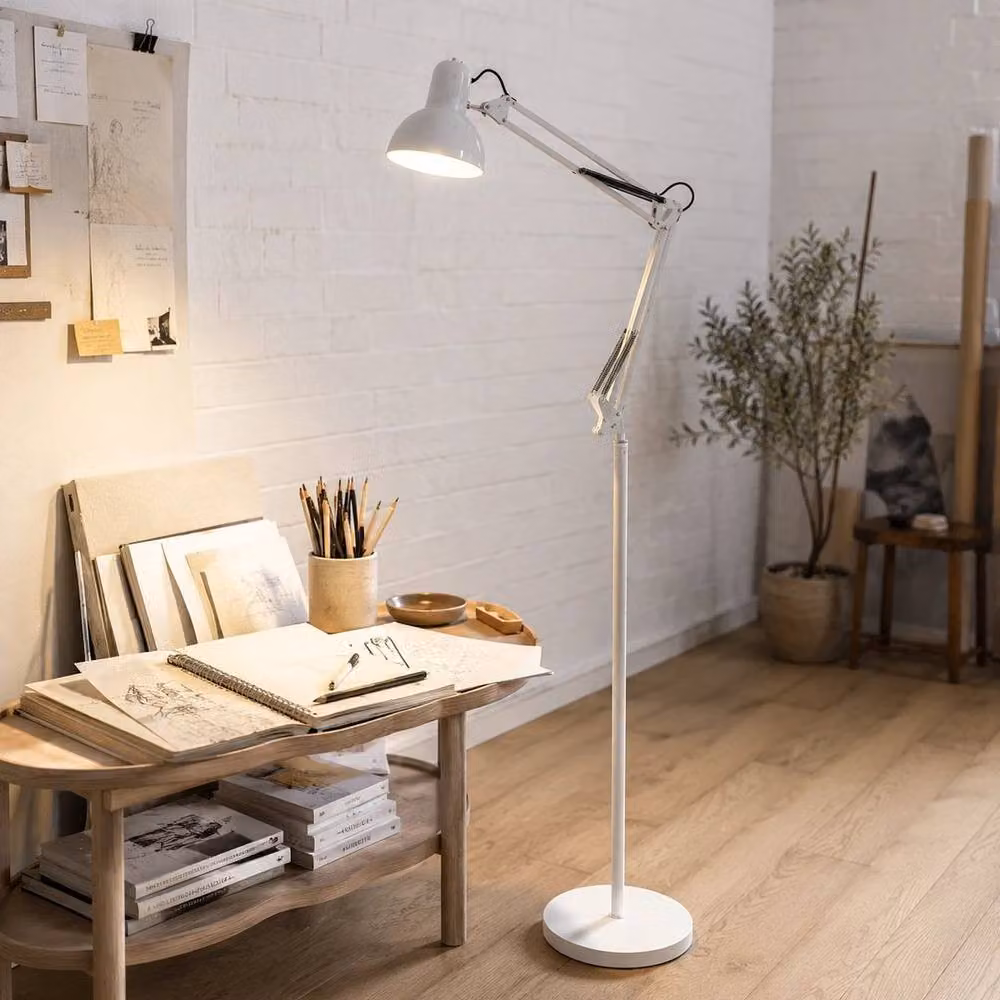 PAWNORA LED Floor Lamp with Adjustable Flexible Swing Arms in White – 5