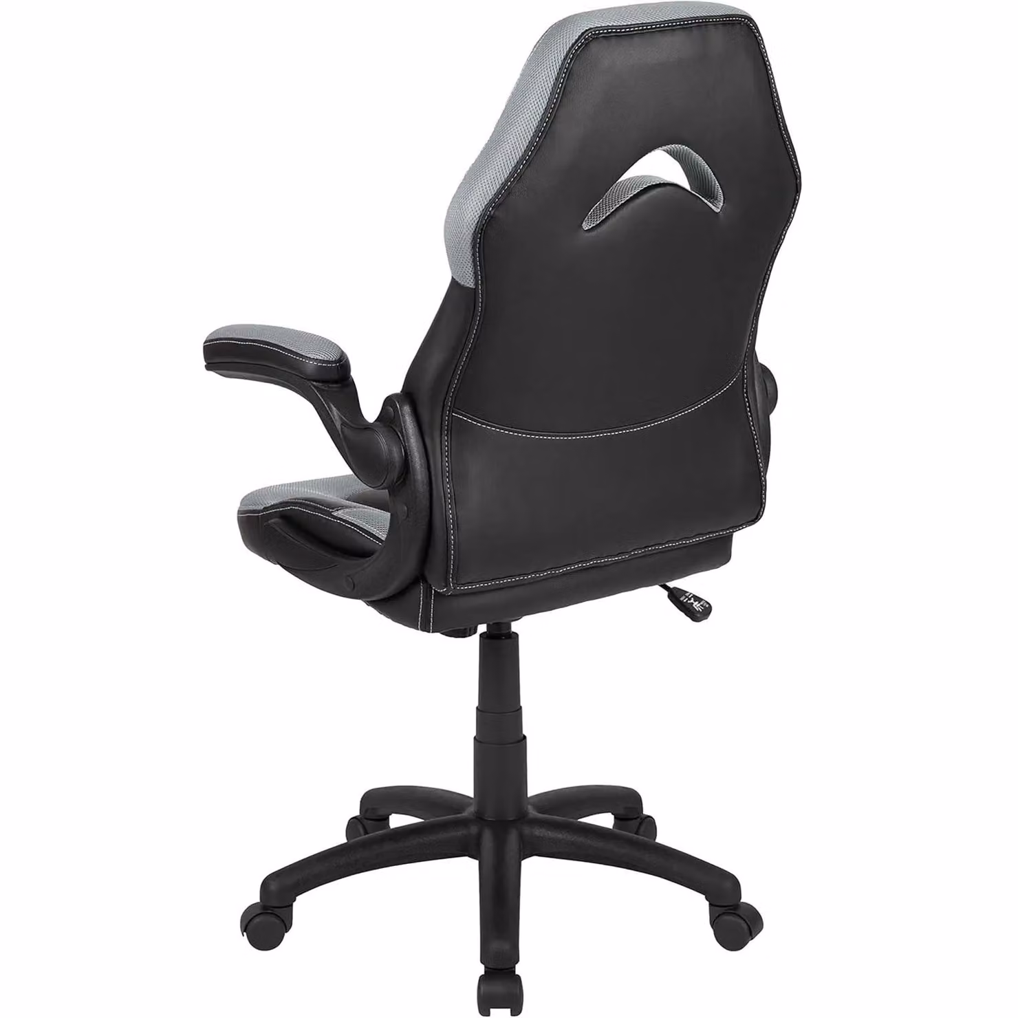 FWStyle Black and Grey Faux Leather Racer Style Deluxe Gaming Chair – 3