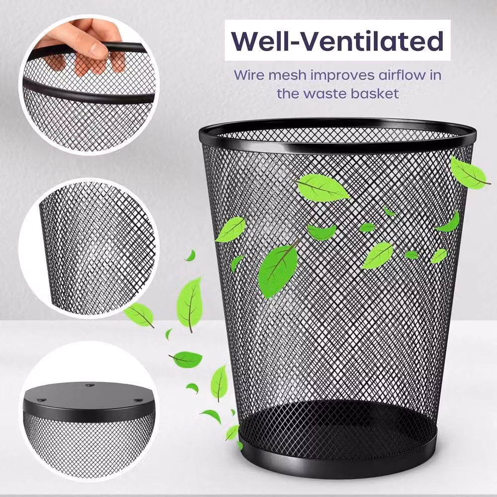 Volila 3 Pack Metal Bins, 12L, Black – 3
