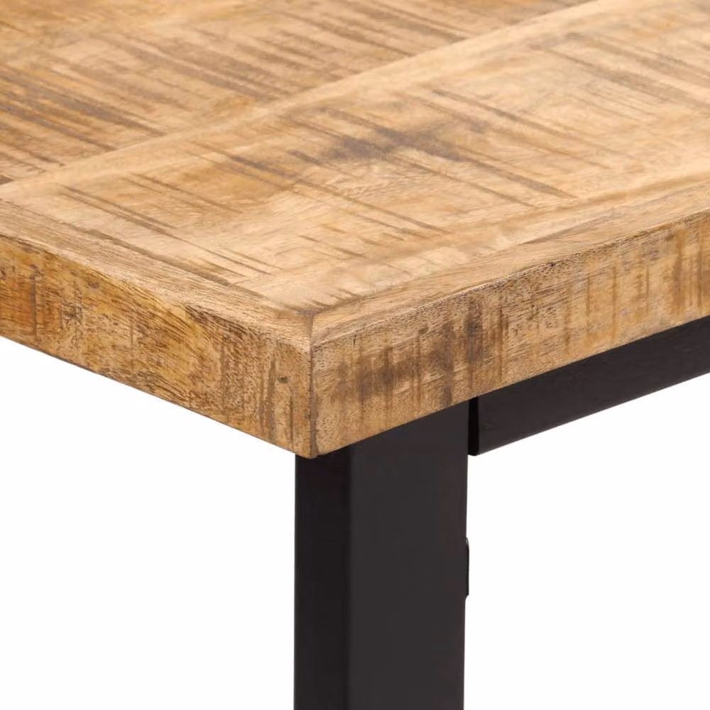 Berkfield Home Rectangular Mango Wood Dining Table in Brown, W/D/H: 110 x 55 x 75 cm – 5