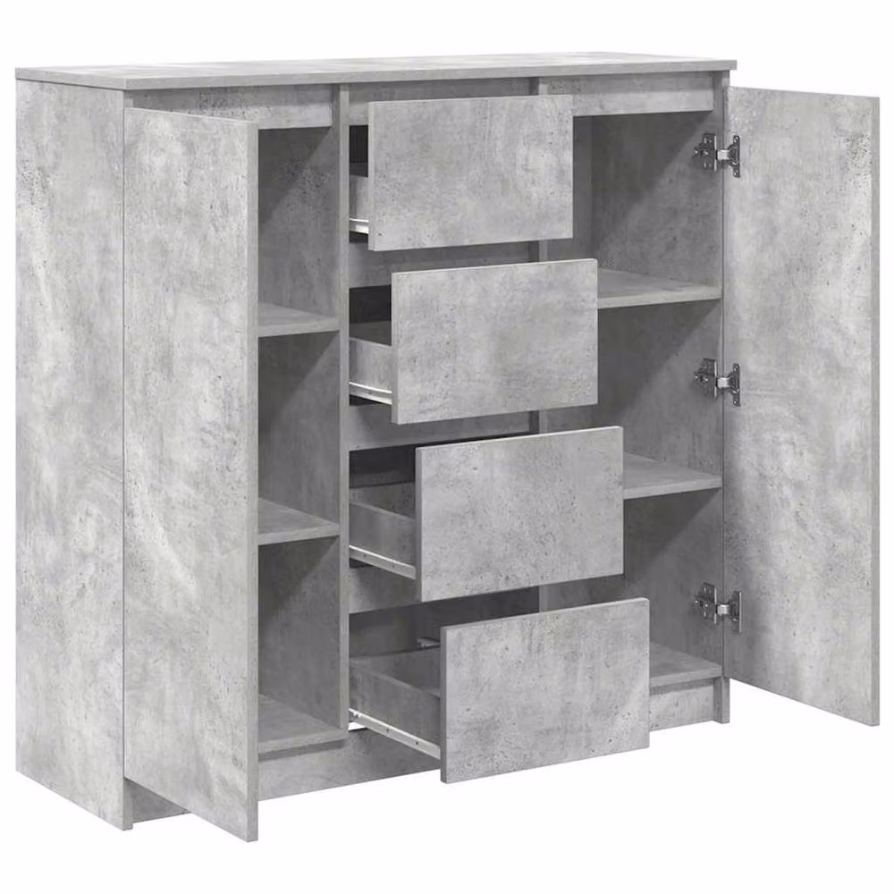 Berkfield Home Modern Sideboard with Drawers in Concrete Grey, W/D/H: 100.5 x 35 x 98.5 cm – 2