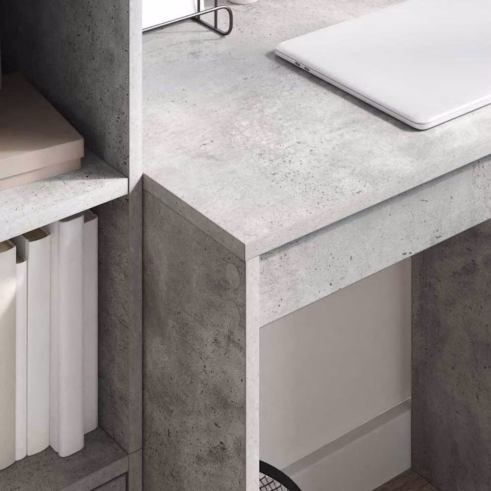 Berkfield Home Modern Writing Desk in Concrete Grey MDF – 3