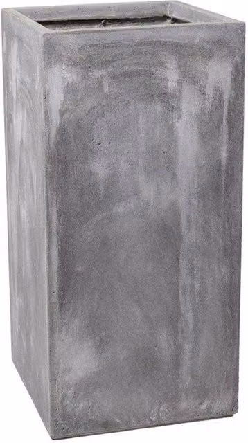 Primrose Tall Cube Planter in Grey with Terracotta Fibre Cement Finish, Height: 70 cm – 1