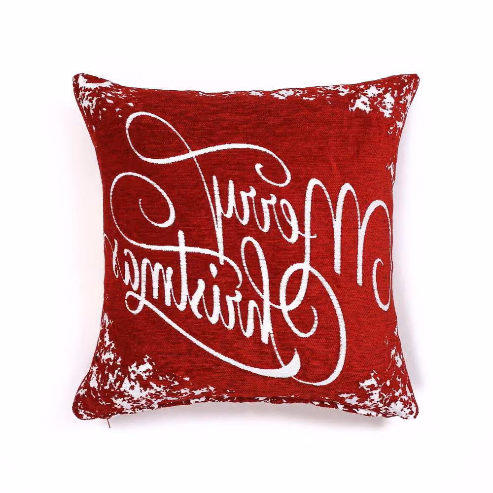 Velosso Merry Xmas Wonderland Filled Cushion with Festive Graphic Design, Red and Multicolour, W/D/H: 43 x 43 x 43 cm – 2
