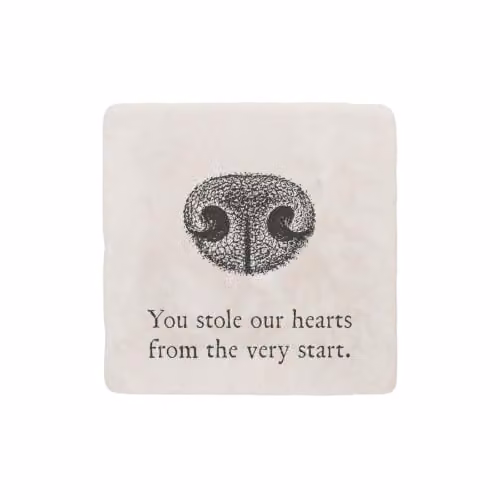 Purely Home Black Marble Flat Nosed Dog Coaster Gift Box Set – 3