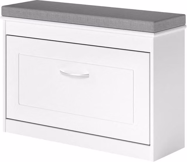 Kelvenix White Modern Shoe Storage Cabinet and Hallway Organiser W/D/H: 100 x 100 x 100 cm