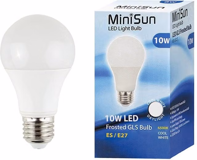 ValueLights 10 Pack E27 GLS LED Light Bulbs, 10W, Cool White 6500K, White