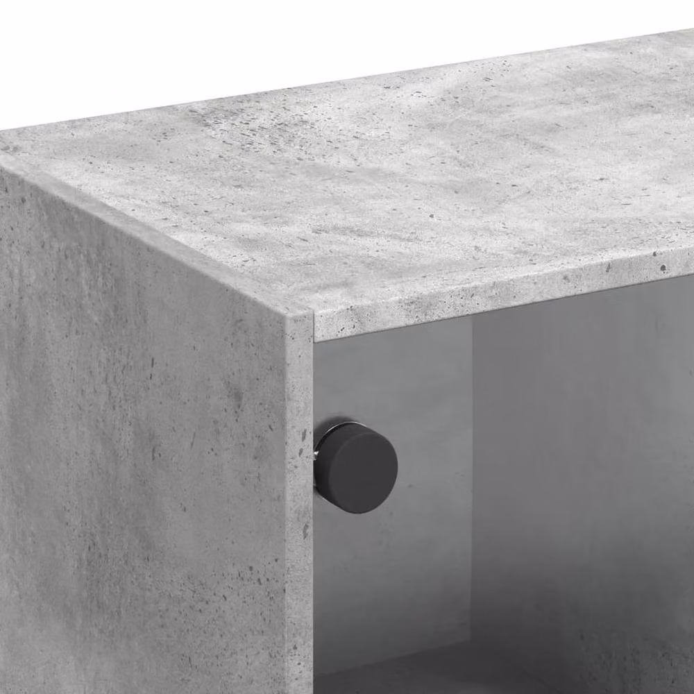 Berkfield Home TV Cabinet with Glass Doors in Concrete Grey, W/D/H: 102 x 37 x 42 cm – 3