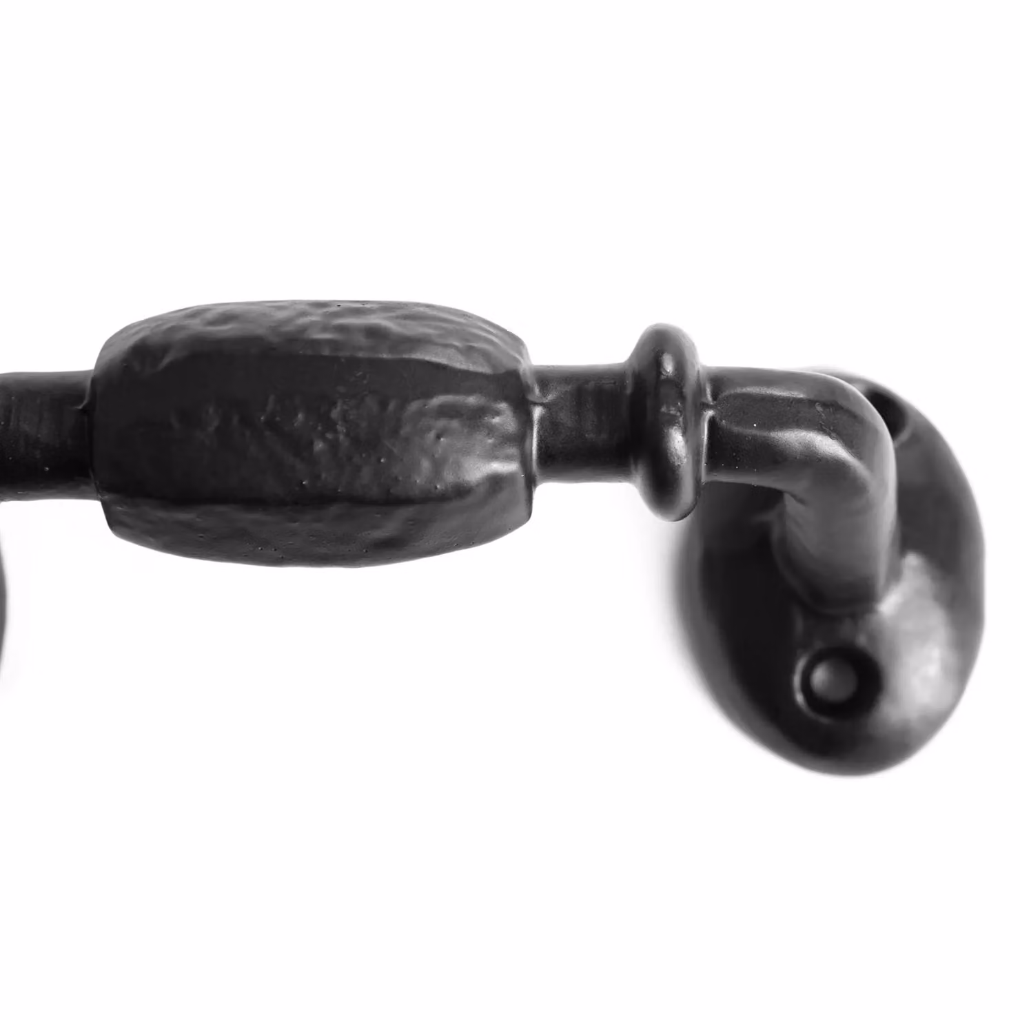 Hammer and Tongs Offset Wrought Iron Bow Door Handle, Matt Black, H: 11.5 cm, W: 52 cm – 2