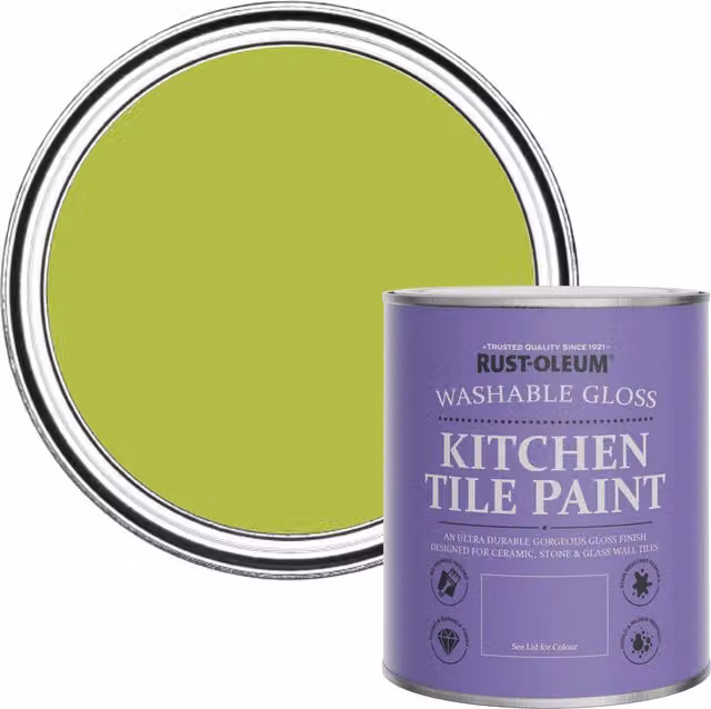 Rust-Oleum Water-Based Kitchen Tile Paint in Gloss Finish, Green, 0.75 l