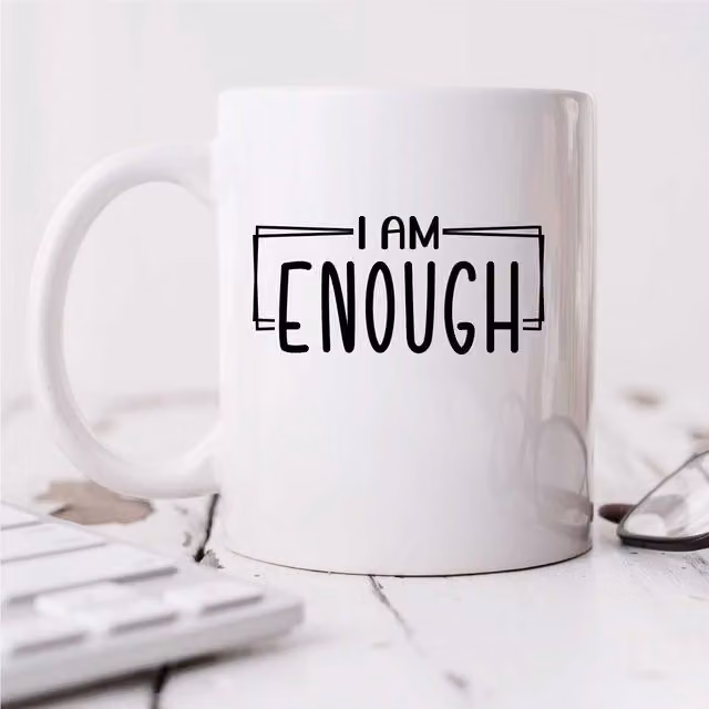 60 Second Makeover I Am Enough Ceramic Mug in White