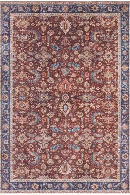 THE RUGS Vivana Oriental Vintage Medallion Low Pile Rug, Red and Multicolour, W: 160 cm, D: 230 cm