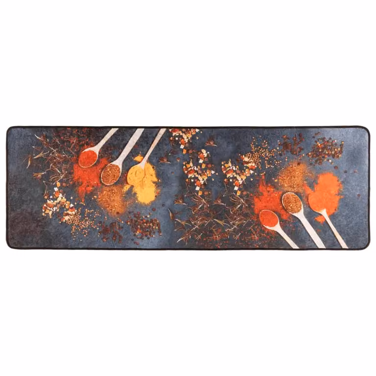 Berkfield Home Multicolour Modern Round Kitchen Rug, Washable and Non-Slip, W/D/H: 60 x 60 x 60 cm