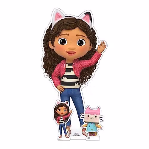 Star Cutouts SC4274 Gabby Waving Gabby's Dollhouse Star Mini Cardboard Cut Out, Multicolour