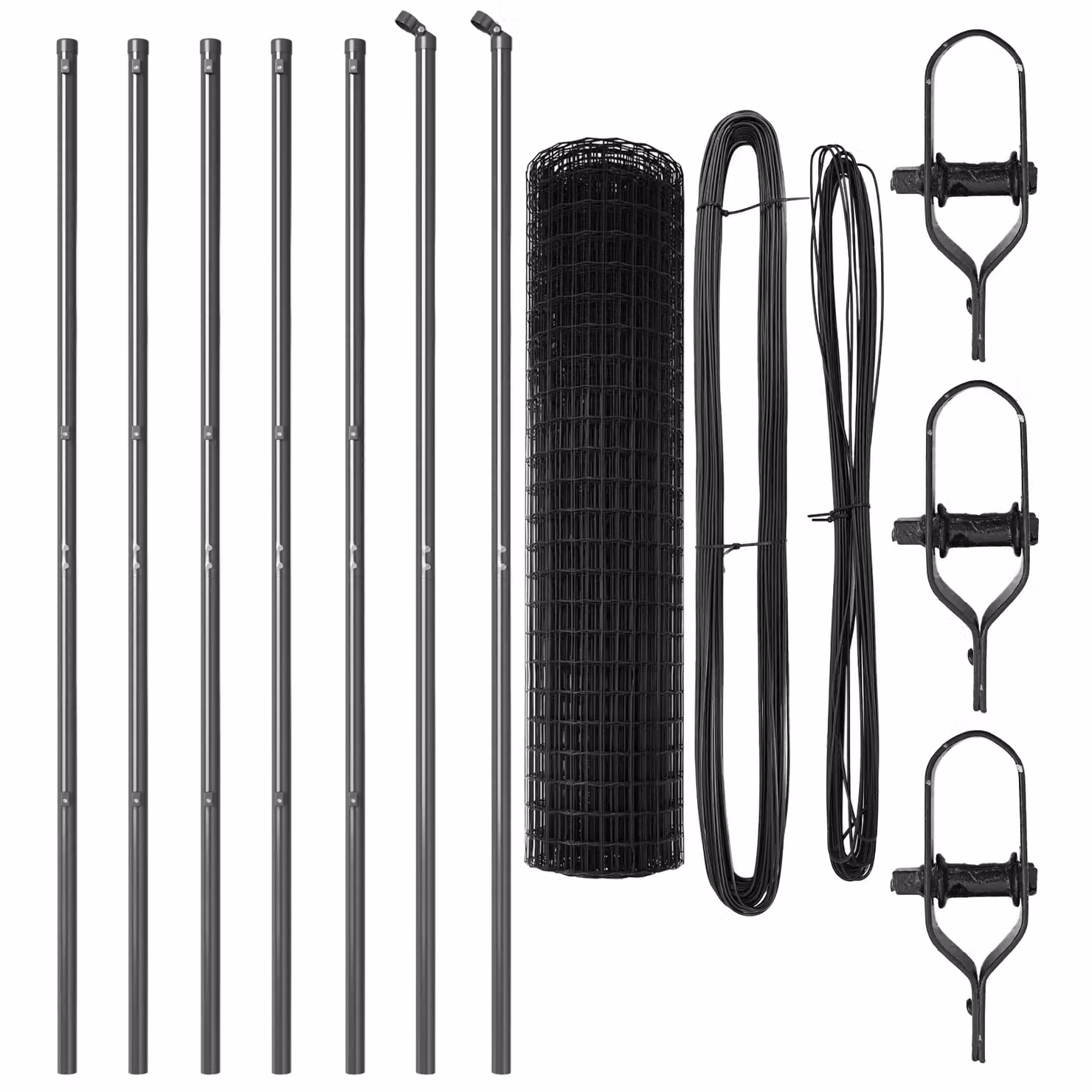 Berkfield Home Euro Fence with 7 Posts, Galvanised Steel, Grey and Silver, W: 10 m, H: 1.2 m – 3