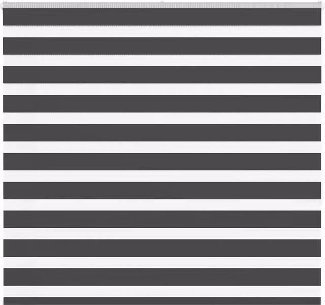 Berkfield Home Zebra Day and Night Blind in Black Polyester, W: 150.9 cm, H: 155 cm