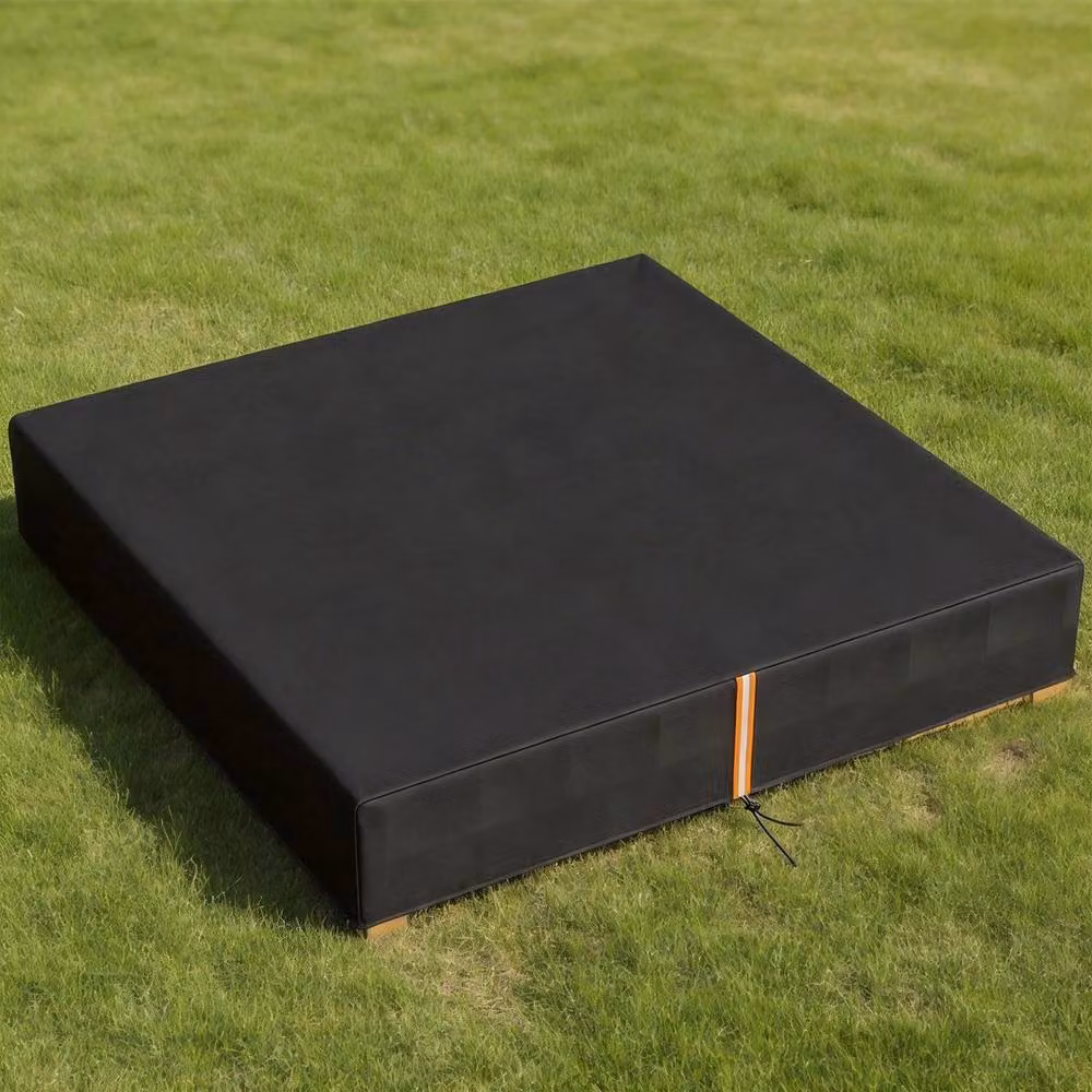 FLAVORA Black Square Polyester Sandbox Cover, W/D/H: 50 x 50 x 50 cm – 5