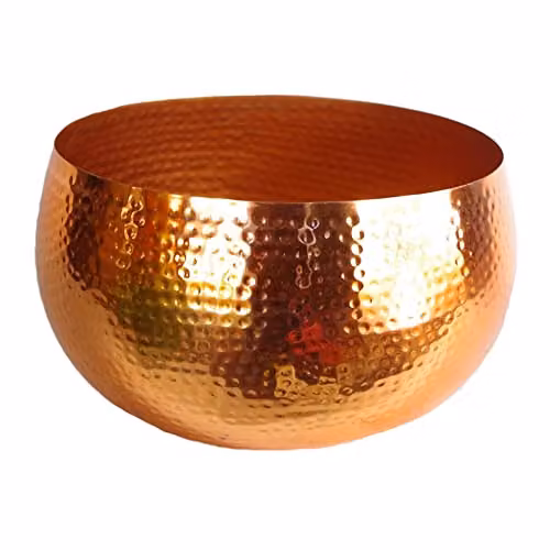 Leaf XL Hammered Metal Bowl in Bronze, W: 32 cm, D: 20 cm, H: 20 cm – 1