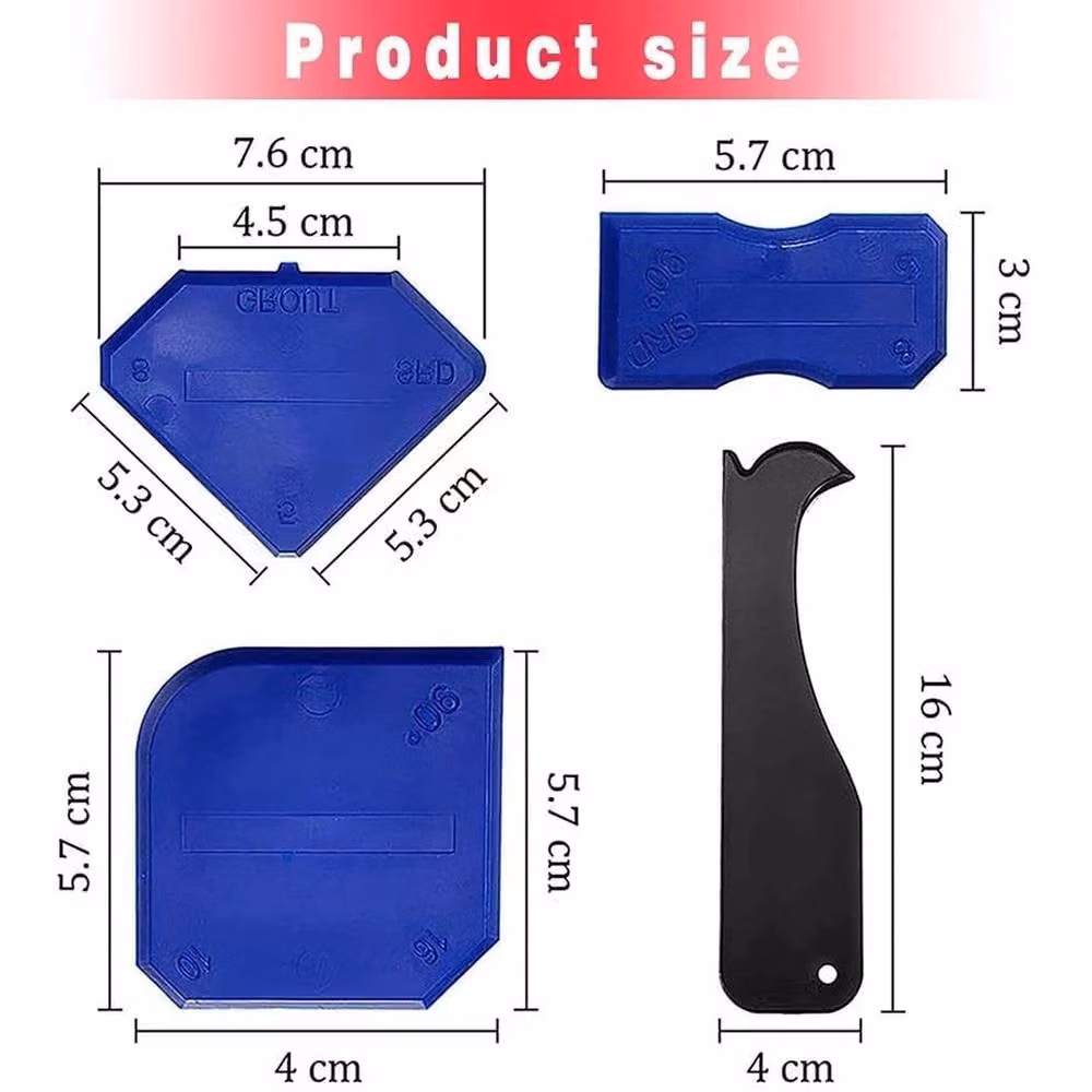 VOGREX 4-Piece Multicolour Silicone Caulk Remover Tool Kit – 4