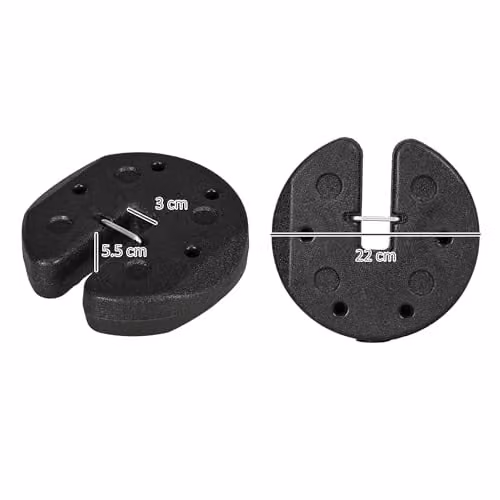 Outsunny Gazebo Weight Set of 4 in Black, 12kg Total Weight with Reinforcement Pins – 3