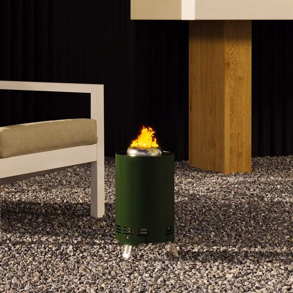 Wyld Haus Balatti Small Tabletop Smokeless Fire Pit, Green, Stainless Steel – 9