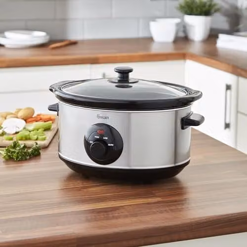 Swan 3.5 Litre Stainless Steel Slow Cooker with Keep Warm Function, 200W, Silver – 2