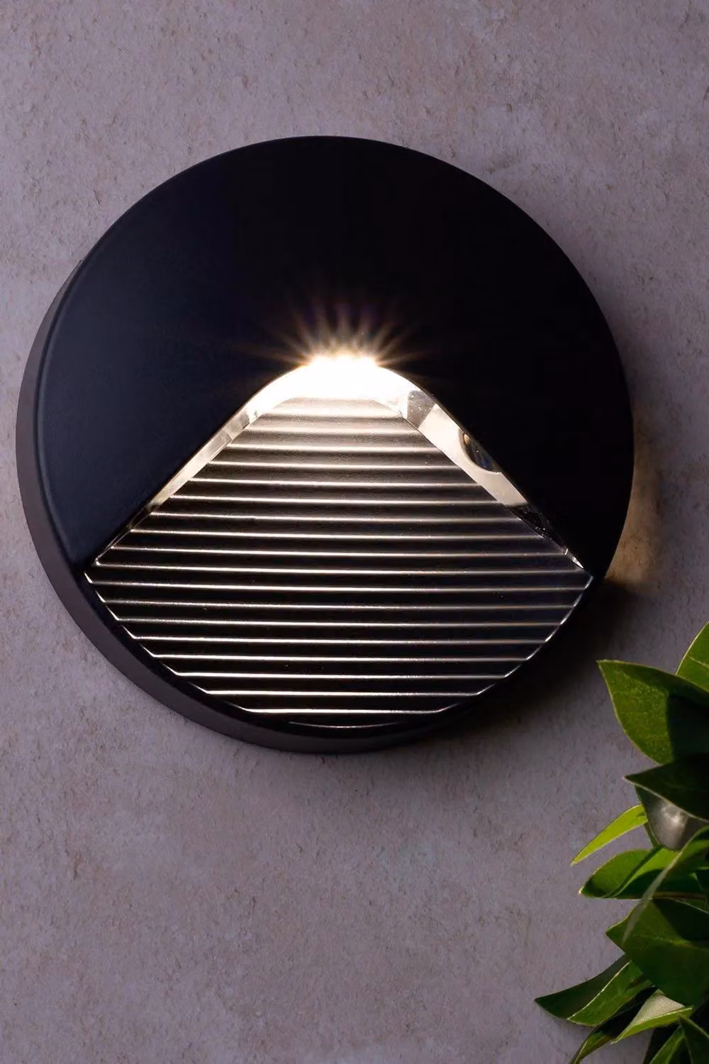 BHS Lighting Burray Modern Round LED Outdoor Wall Light in Black Metal and Glass – 2