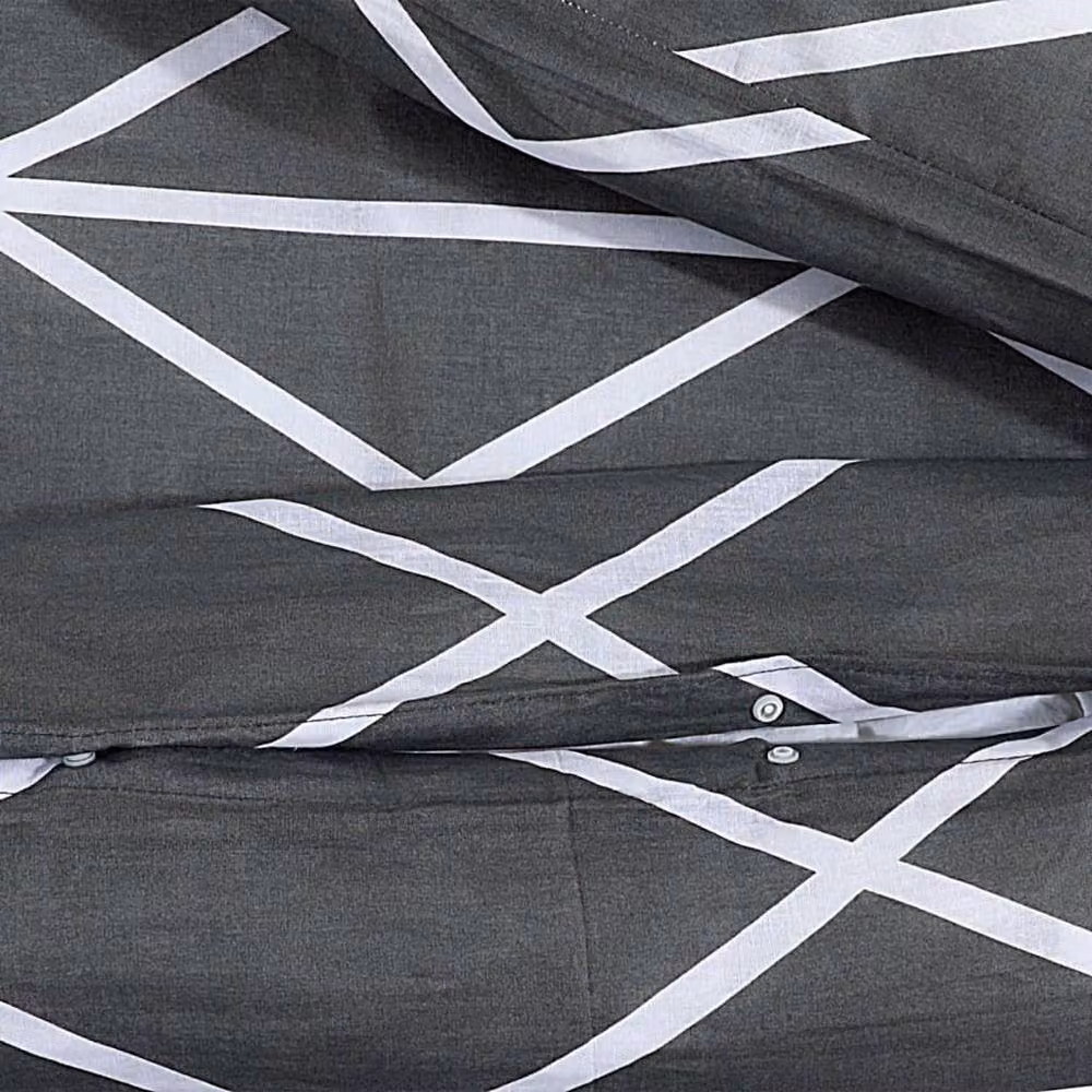 Berkfield Home Grey Cotton Duvet Cover and Pillowcase Set, W: 140 cm, H: 200 cm – 4