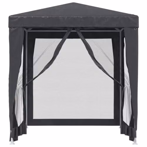 vidaXL Party Tent in Anthracite with Mesh Sidewalls, W: 200 cm, D: 200 cm, H: 240 cm – 3