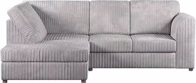 Bliss Furniture Jumbo Cord High Back Left Hand 4 Seater Corner Sofa in Silver