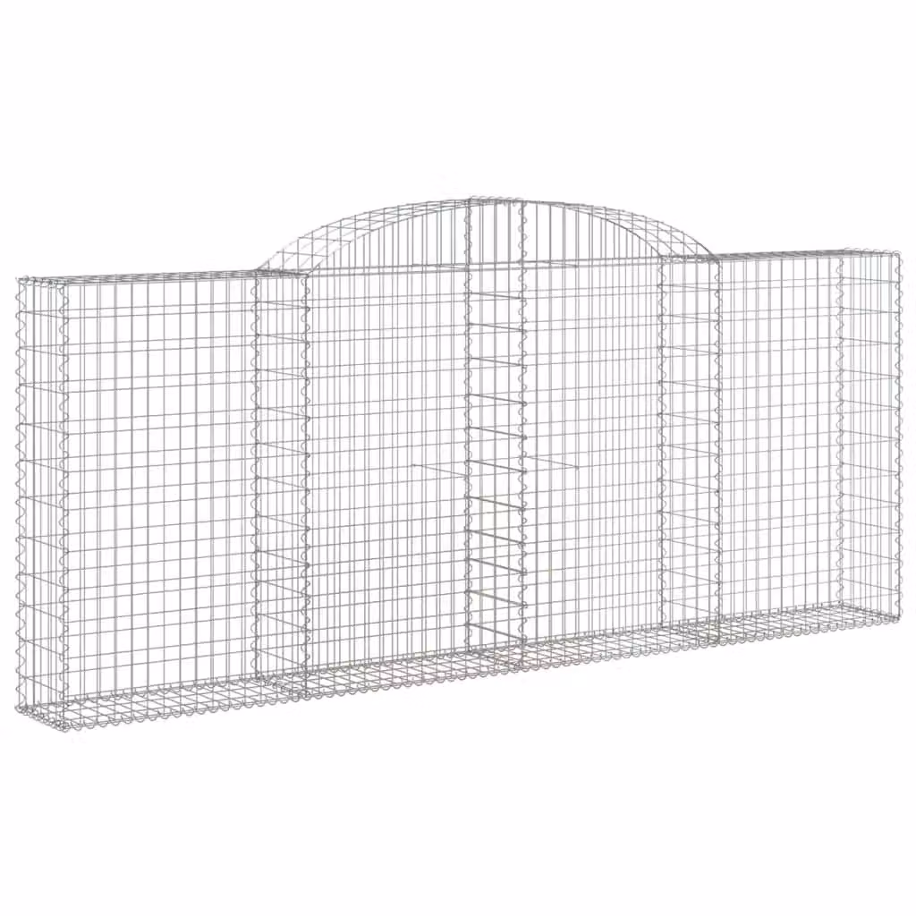 Berkfield Home Arched Gabion Basket in Silver Galvanised Steel, W: 300 cm, D: 30 cm, H: 120-140 cm – 2