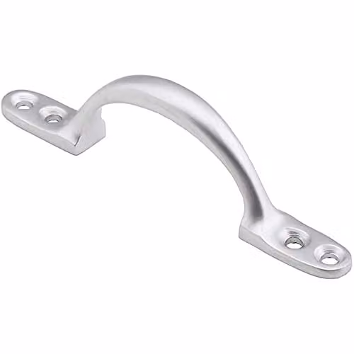 Loops Bow Shaped Sash Window Lift Handle, Satin Chrome, W: 102 mm, D: 12 mm, Projection: 28 mm