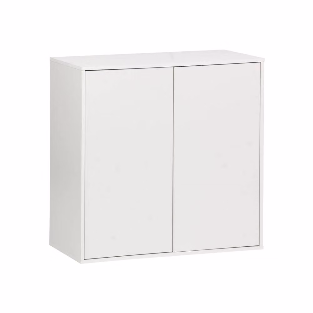 sweeek White Wood Effect 2-Door Freestanding Storage Unit with Soft-Close Drawers – 2