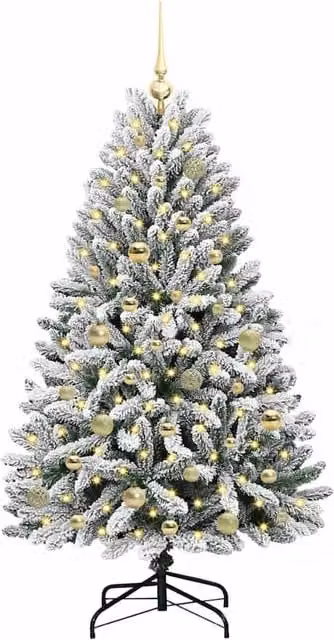 Berkfield Home Elegant Artificial Christmas Tree in Green and White, Height: 150 cm