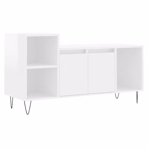 vidaXL Modern High Gloss White TV Cabinet in MDF, W/D/H: 100 x 35 x 55 cm – 1