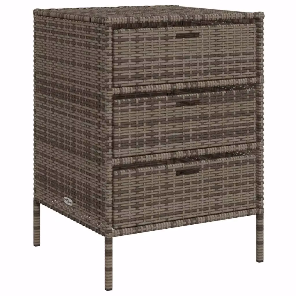 Berkfield Home Grey Poly Rattan Garden Storage Cabinet W/D/H: 55 x 59 x 80 cm – 2