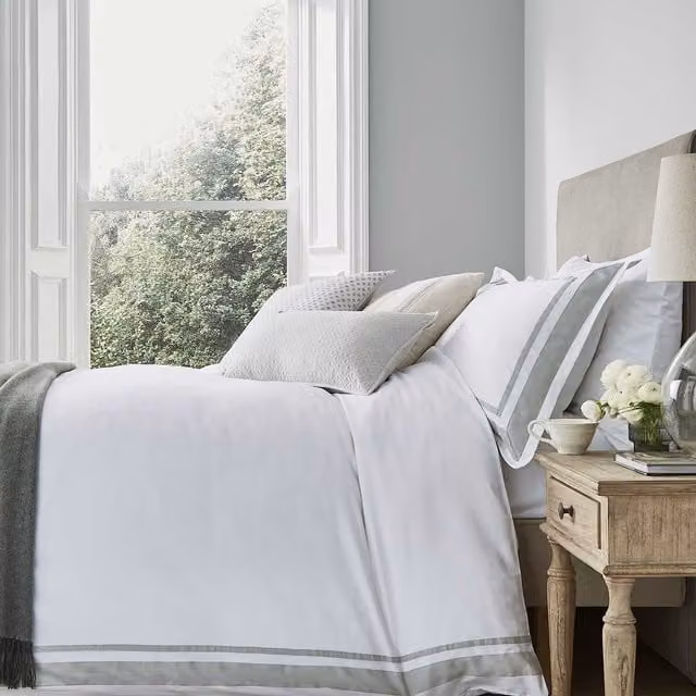 Murmur Jude Double Cotton Duvet Cover in Cloud Grey