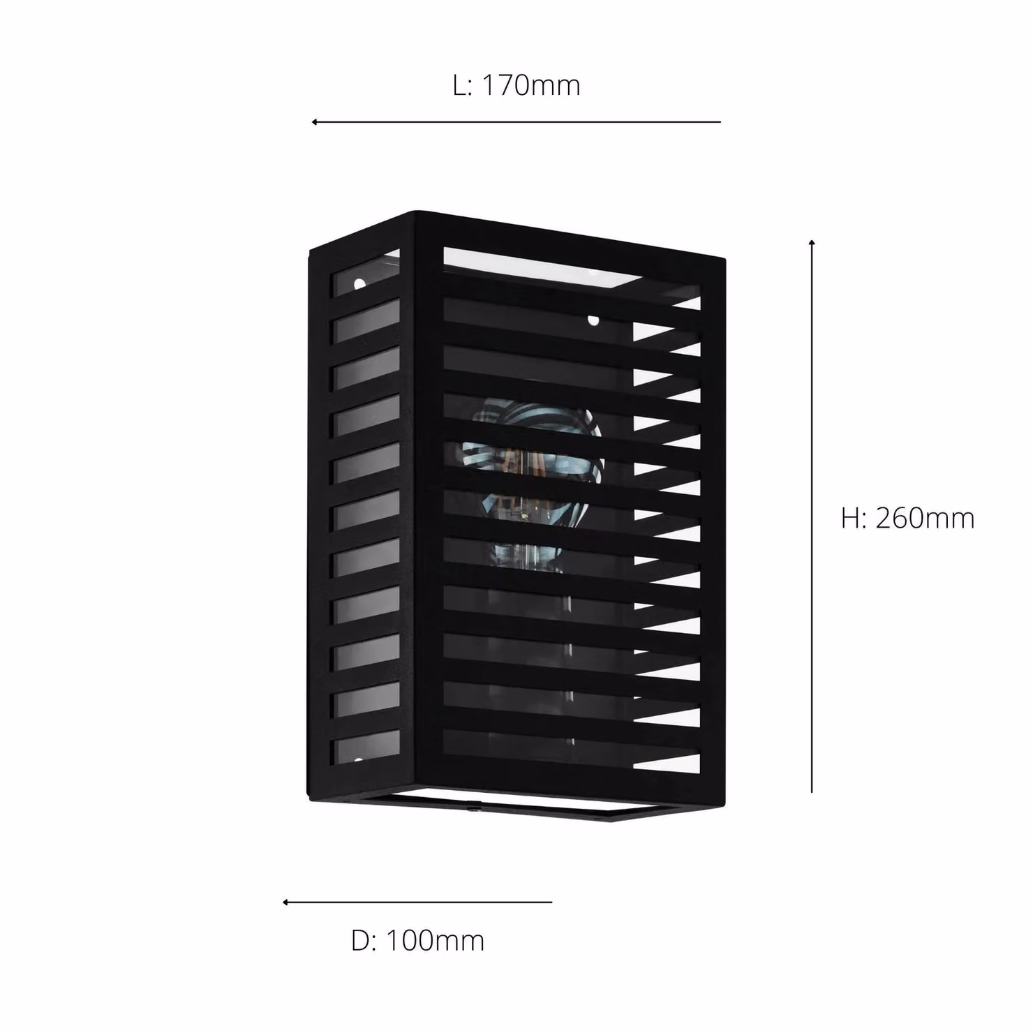 Eglo Alamonte 3 Black Metal IP44 Outdoor Wall Light with Transparent Glass – 4