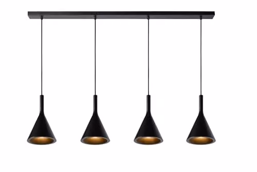 Lucide Gipsy Dimmable Adjustable Modern Bar Pendant Light, Black – 1