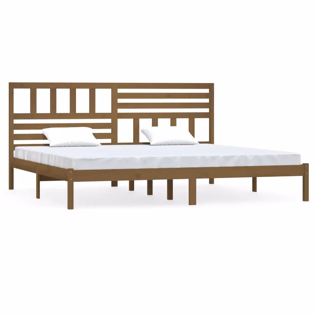 Berkfield Home Rustic Solid Wood Pine Bed Frame, Brown, 200 x 200 cm – 2