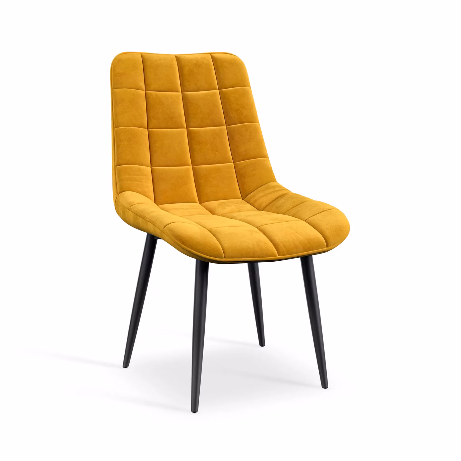 More4Homes Donni Dining Table and 6 Nova Velvet Chairs Set, Oak Effect and Black with Mustard Yellow Chairs, W/D/H: 160 x 80 x 76 cm – 3