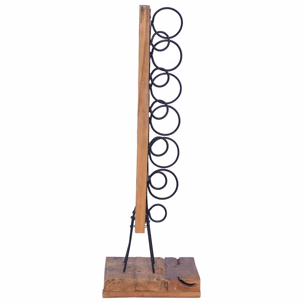 Berkfield Home Retro Solid Teak Wood Wine Rack in Brown, W/D/H: 35 x 35 x 100 cm – 2