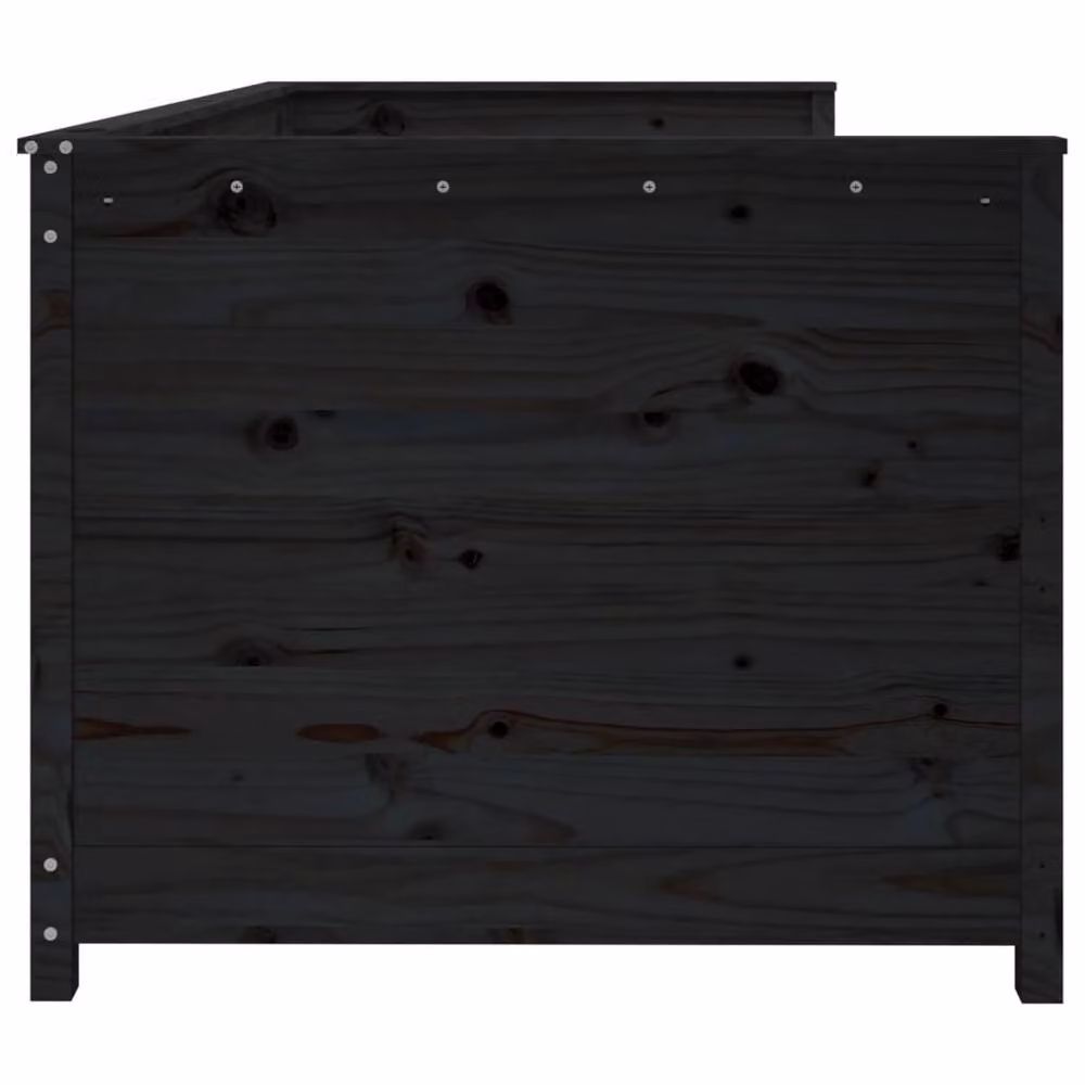 Berkfield Home Rustic Solid Wood Pine Day Bed in Black, W: 75 cm, L: 190 cm – 4